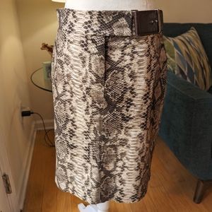 MICHAEL KORS MICHAEL 4P 🐍 SNAKE/ANIMAL PRINT SKIRT BROWN & CREAM ATTACHE